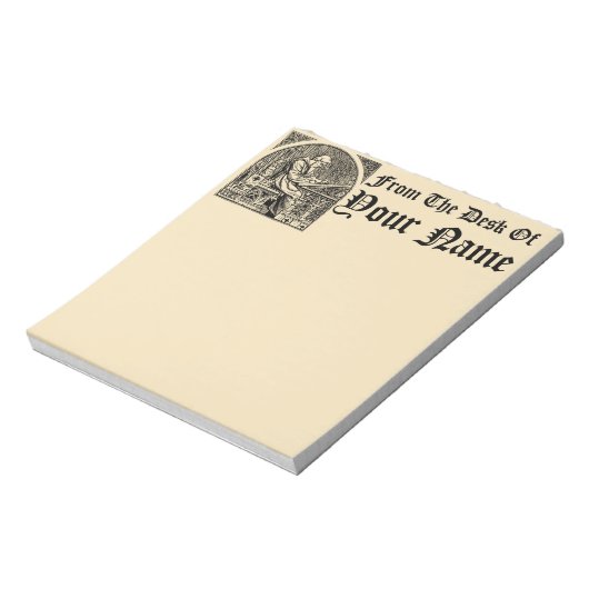 Medieval Scriptorium Scribe Sjabloon Blocnote (Linkerzijde)