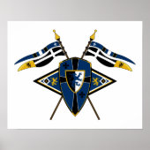 Medieval Shield and Flags Poster (Voorkant)