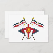 Medieval Shield and Flags RSVP Card (Voorkant / Achterkant)