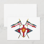 Medieval Shield and Flags RSVP Card Kaartje (Voorkant / Achterkant)