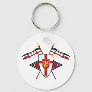 Medieval Shield and Flags Sleutelhanger