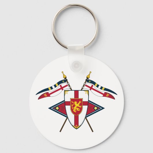 Medieval Shield and Flags Sleutelhanger (Voorkant)