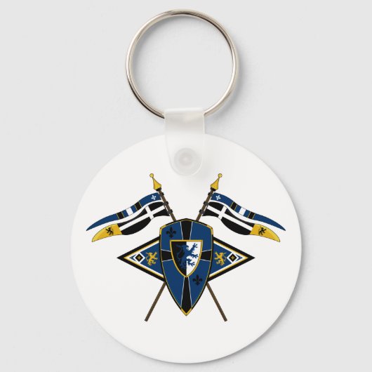 Medieval Shield and Flags Sleutelhanger (Voorkant)