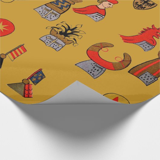 Medieval Shields, Flags en Emblemen Gift Wrap Cadeaupapier (Hoek)