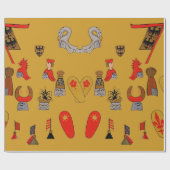 Medieval Shields, Flags en Emblemen Gift Wrap Cadeaupapier (Vlak)