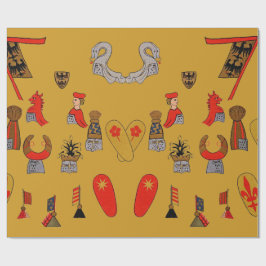Medieval Shields, Flags en Emblemen Gift Wrap Cadeaupapier