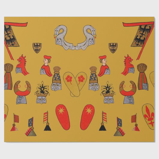 Medieval Shields, Flags en Emblemen Gift Wrap Cadeaupapier (Vlak)