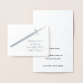 Medieval Silver Sword - Aangepast citaat - Gevoeli Folie Kaarten (Display)