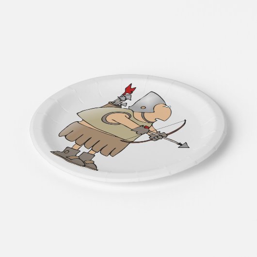 Medieval Soldaat Papieren Bordje (Gekanteld)