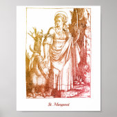 Medieval St. Margaret Renaissance katholiek Saint Poster (Voorkant)