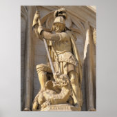 Medieval standbeeld van Archangel Michael Poster (Voorkant)