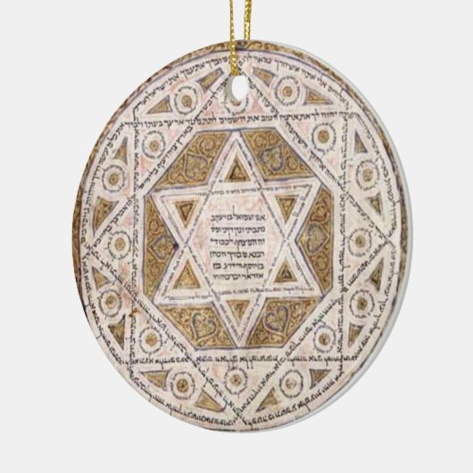 Medieval Star van David Keramisch Ornament (Links)