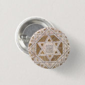 Medieval Star van David Ronde Button 3,2 Cm (Voorkant /achterkant)