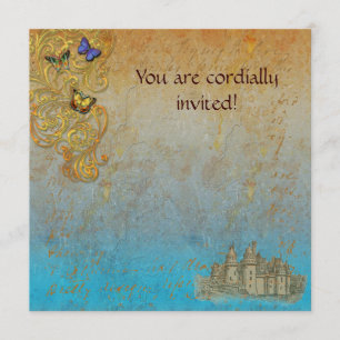Medieval Storybook Castle Royal Invitation Card Kaart