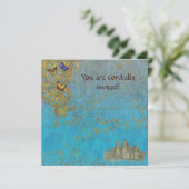 Medieval Storybook Castle Royal Invitation Card Kaart (Staand voorkant)
