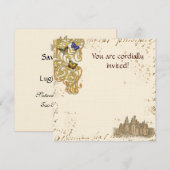 Medieval Storybook Castle Royal Invitation Card Kaart (Voorkant / Achterkant)