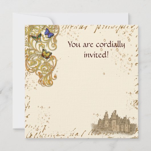 Medieval Storybook Castle Royal Invitation Card Kaart (Voorkant)