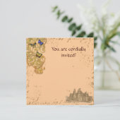 Medieval Storybook Castle Royal Invitation Card Save The Date (Staand voorkant)