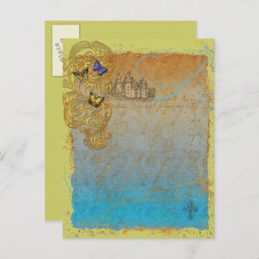 Medieval Storybook Fairy Tale Briefkaart Invitatio (Voorkant / Achterkant)