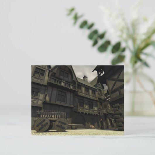 Medieval Street Scene - 2 Briefkaart (Staand voorkant)