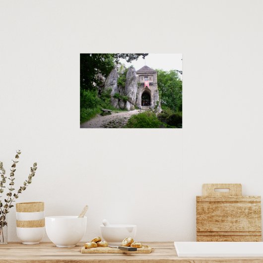 Medieval Strongold op een rots Poster (Keuken)