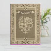 Medieval Style Celtic Pattern Wedding Inviting Kaart (Staand voorkant)