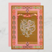 Medieval Style Celtic Pattern Wedding Inviting Kaart (Voorkant / Achterkant)