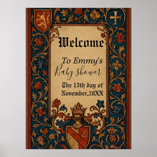 Medieval Style Customizable Welcome Sign Poster (Voorkant)
