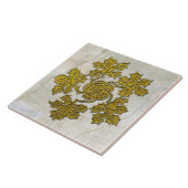 medieval Style Gold Leaf-cluster Tegeltje (Zijkant)