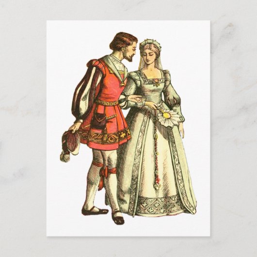 Medieval Style Illustration ~ Lord and Lady Briefkaart (Voorkant)