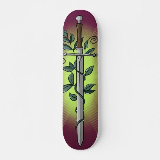 Medieval Sword & Vine Persoonlijk Skateboard (Voorkant)