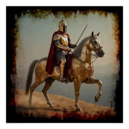 Medieval Templar Knight Perfect Poster