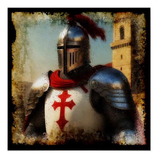 Medieval Templar Knight Perfect Poster (Voorkant)