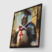 Medieval Templar Knight Vierkante Klok (Hoek)