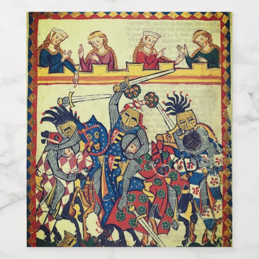 Medieval toernooi wijn etiket (Enkel label)