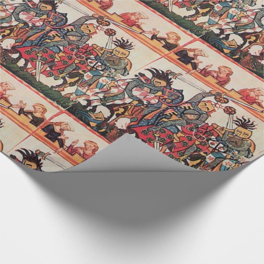 MEDIEVAL TOURNAMENT BESTRIJDING KNIGHTS EN DAMSELS CADEAUPAPIER (Hoek)