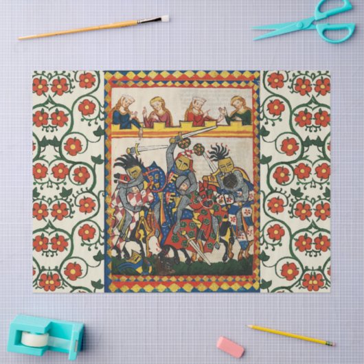 MEDIEVAL TOURNAMENT, BESTRIJDING VAN KNIGHTS, DAMS TISSUEPAPIER (Craft)