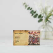 MEDIEVAL TOURNAMENT, FIGHTKNIGHTS Parchment Visitekaartje (Staand voorkant)