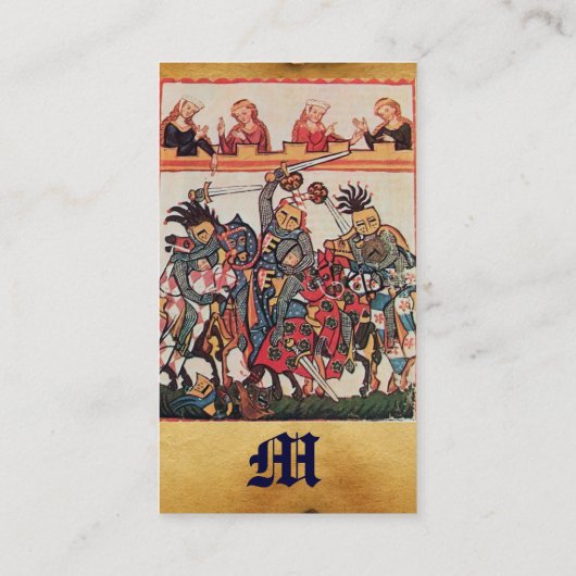 MEDIEVAL TOURNAMENT, FIGHTKNIGHTS Parchment Visitekaartje (Achterkant)