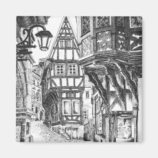 Medieval Townscape Magneet (Voorkant)