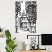 Medieval Townscape Poster (Thuiskantoor)