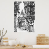 Medieval Townscape Poster (Keuken)