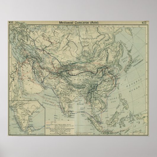 Medieval Trade Routes Poster (Voorkant)