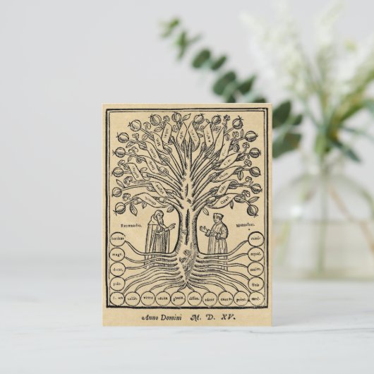 Medieval Tree of Science Briefkaart (Staand voorkant)