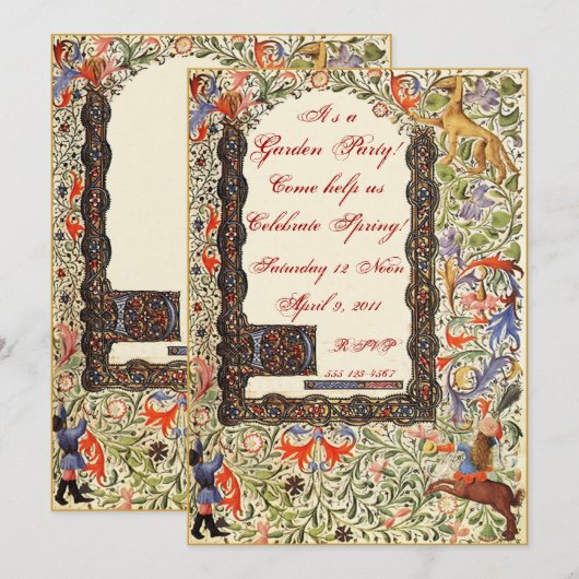 Medieval tuinfeest 5x7 Uitnodigingen (Voorkant / Achterkant)