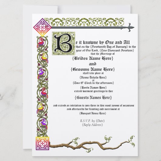 Medieval Uitnodiging tot wandeling (Voorkant)