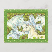 MEDIEVAL UNICORN HERD, HORSES, STALLION Fantasy Briefkaart (Voorkant)