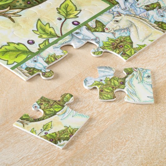 MEDIEVAL UNICORN HERD, HORSES, STALLION Fantasy Legpuzzel (Zijkant)