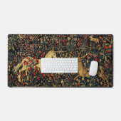 Medieval Unicorn Midnight Floral Garden Bureaumat (Keyboard & Muis)