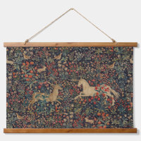 Medieval Unicorn Midnight Floral Garden